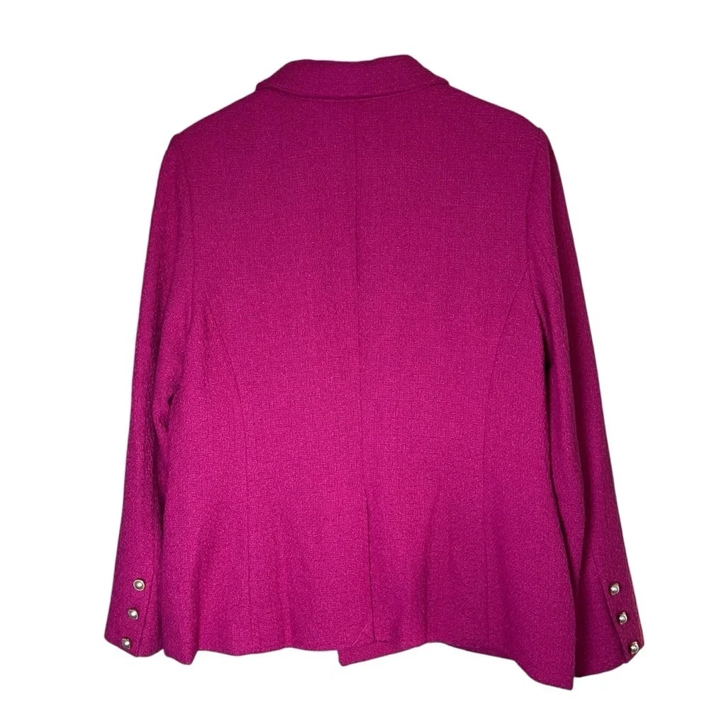 Nanette Lepore Pink Boucle Tweed Double Breasted Blazer Jacket Coat Sz 16 NEW - Picture 4 of 13